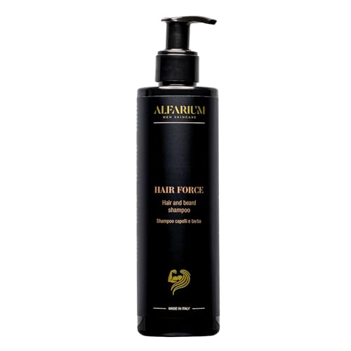 Alfarium® Haarshampoo Herren & Bart Shampoo – Haarwuchsmittel Männer & Bartwuchsmittel Männer für Bart Wachstum – Haarshampoo gegen Haarausfall, ohne Sulfate Parabene Silikone - Made in Italy von Alfarium