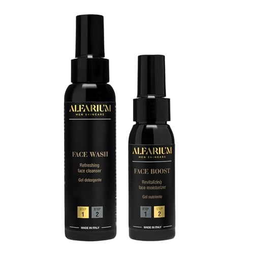 Alfarium® Geschenkset Männer Made in Italy mit Face Wash Men + Gesichtscreme Männer - Gesichtsreinigung Männer & Feuchtigkeitscreme Gesicht - Geschenke für Männer, Gesichtspflege Männer von Alfarium
