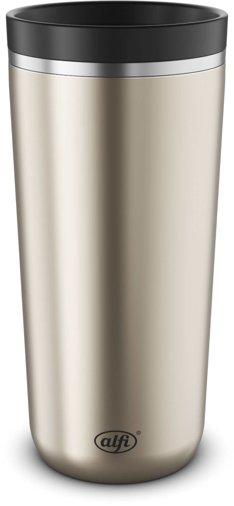 Alfi Thermobecher "ISO COFFEE MUG PRO, absolut dicht, spülmaschinenfest" 0,38l, 6h heiß & 12h kalt, mit Druckknopf & Teebeutel-Aufhänger von Alfi