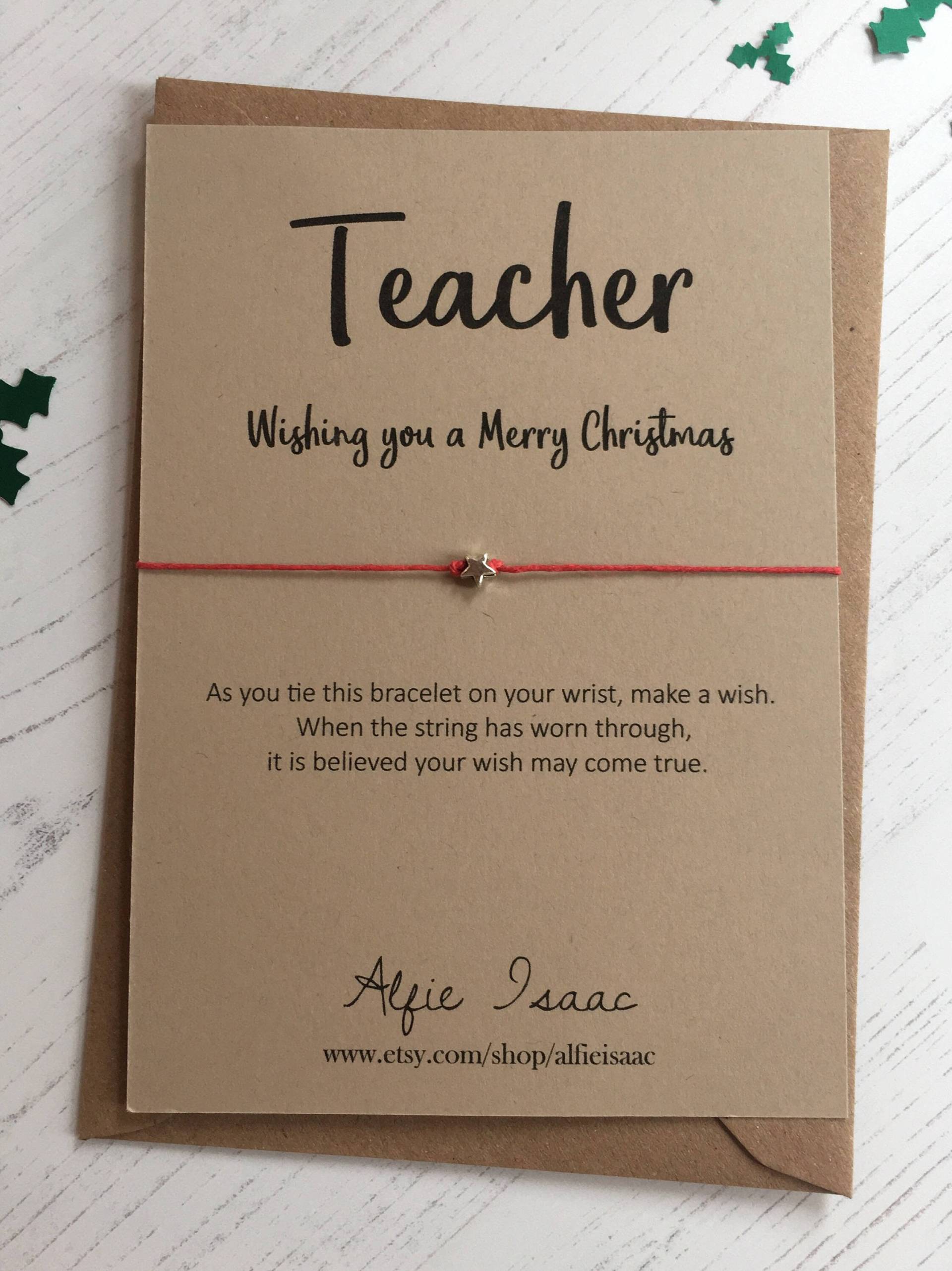 Wunsch-Armband - Lehrer "Wishing You A Merry Christmas" Urlaub Gruß-Sentiment-Karte Mit Umschlag von AlfieIsaac