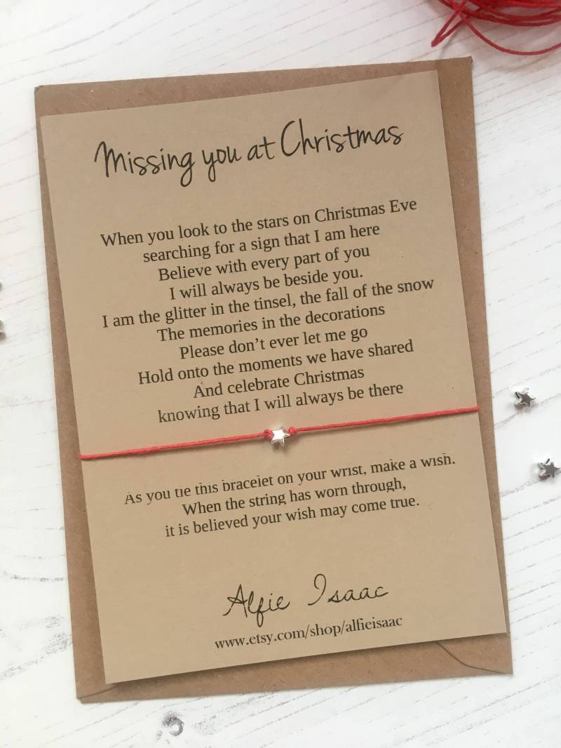 Wunscharmband - Missing You At Christmas Stimmungskarte Mit Umschlag von AlfieIsaac