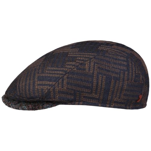 Alfonso D’Este Berlino Wool Flatcap Schirmmütze Schiebermütze Herren - Made in Italy mit Schirm, Futter Herbst Sommer Frühjahr Winter Frühling-Sommer Herbst-Winter - S (54-55 cm) dunkelblau von Alfonso D’Este