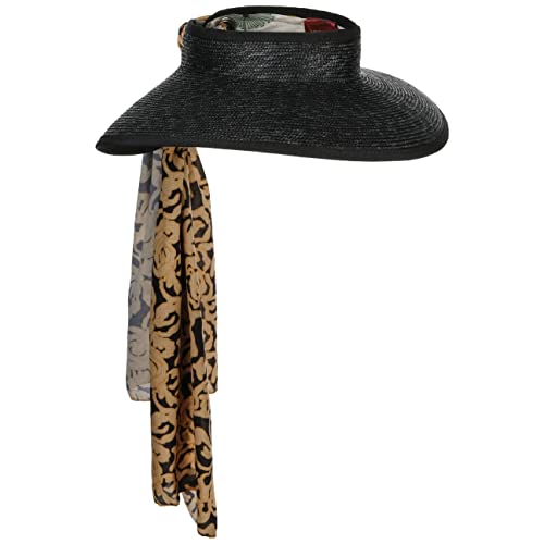 Alfonso D’Este Birona Sonnenvisor Visor Strohvisor Damenvisor Damen - Made in Italy mit Schirm Sommer Frühling-Sommer - One Size schwarz von Alfonso D’Este