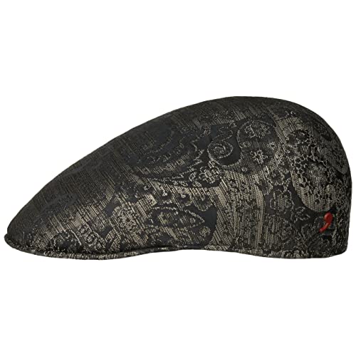 Alfonso D’Este Davilo Paisley Flatcap Schirmmütze Schiebermütze Herren - Made in Italy mit Futter, Schirm, Schirm Herbst-Winter - M (56-57 cm) dunkelblau von Alfonso D'Este