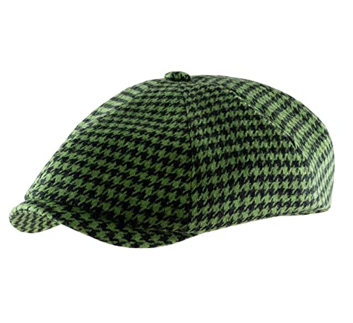 Alfonso D'Este - Flatcap, Schiebermütze, Newsboy Cap wasserabweisend England - Size M - vert von Alfonso D'Este