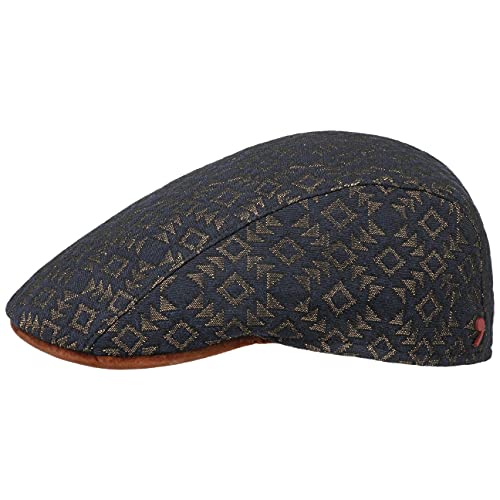 Alfonso D’Este Hannover Flatcap Schirmmütze Schiebermütze Baumwollcap Herren - Made in Italy mit Schirm, Futter, Futter Winter Herbst-Winter - S (54-55 cm) schwarz von Alfonso D’Este