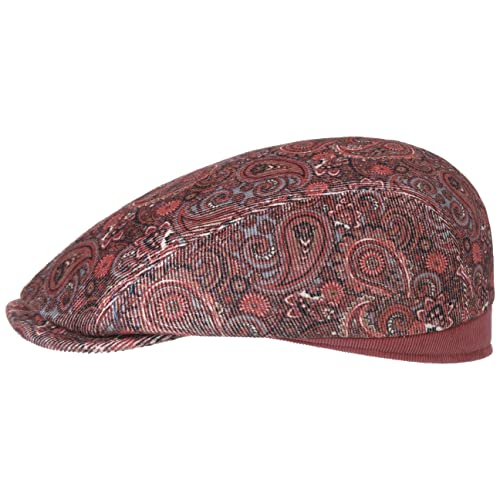 Alfonso D'Este Matera Cotton Flatcap Schirmmütze Baumwollcap Schiebermütze Herren - Made in Italy mit Schirm, Futter Herbst-Winter - M (56-57 cm) dunkelrot von Alfonso D'Este