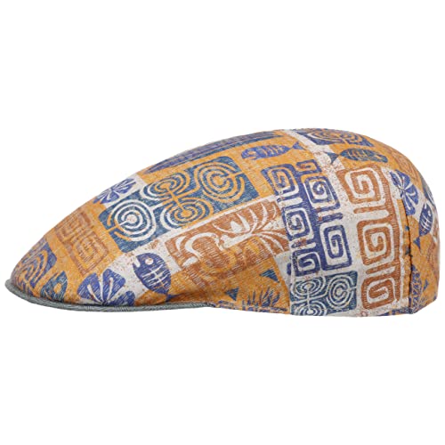 Alfonso D’Este Mayano Flatcap Schirmmütze Schiebermütze Leinencap Herren - Made in Italy mit Schirm, Futter Sommer Frühling-Sommer - L (58-59 cm) orange von Alfonso D’Este