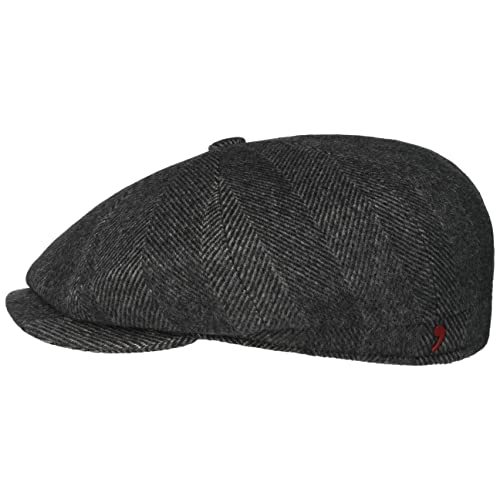 Alfonso D’Este Rolando Kaschmir Flatcap Schirmmütze Ballonmütze Kaschmircap Wollcap Herren - Made in Italy mit Schirm, Futter Winter Herbst-Winter - L (58-59 cm) anthrazit von Alfonso D’Este