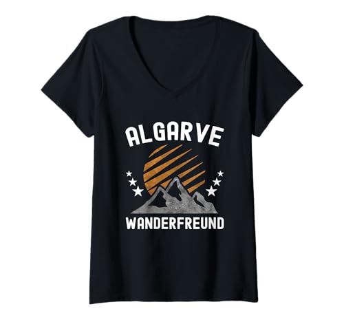 Damen Wandern Gadget Wanderurlaub Zubehör Wanderungen Algarve T-Shirt mit V-Ausschnitt Damen Wandern Gadget Wanderurlaub Zubehör Wanderungen Algarve T-Shirt mit V-Ausschnitt von Algarve Wandern und Wanderurlaub Zubehör