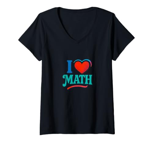 Damen Ich Liebe Mathe Equation Nerd-Humor für Lehrer und Schüler T-Shirt mit V-Ausschnitt Damen Ich Liebe Mathe Equation Nerd-Humor für Lehrer und Schüler T-Shirt mit V-Ausschnitt von Algebra Addicts Anonymous Art