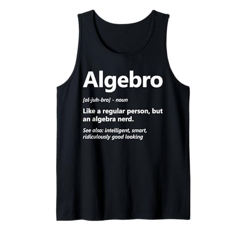 Herren Lustiger Algebra Lover Algebro Definition Mathematik Abteilung Witz Tank Top von Algebra Math Nerd Designs by A Math Club Member