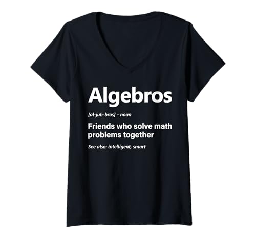 Damen Definition von Witzalgebren an der Mathematikabteilung Lustiger Algebra-Liebhaber T-Shirt mit V-Ausschnitt von Algebra Math Nerd Designs by A Math Lover Student