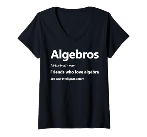 Damen Definition von Witzalgebren an der Mathematikabteilung Lustiger Algebra-Liebhaber T-Shirt mit V-Ausschnitt von Algebra Math Nerd Designs by A Math Lover Student