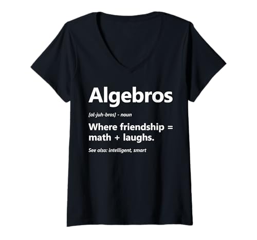 Damen Mathematiklehrer Student Algebros Definition Funny Algebra Lover T-Shirt mit V-Ausschnitt von Algebra Math Nerd Designs by A Math Teacher