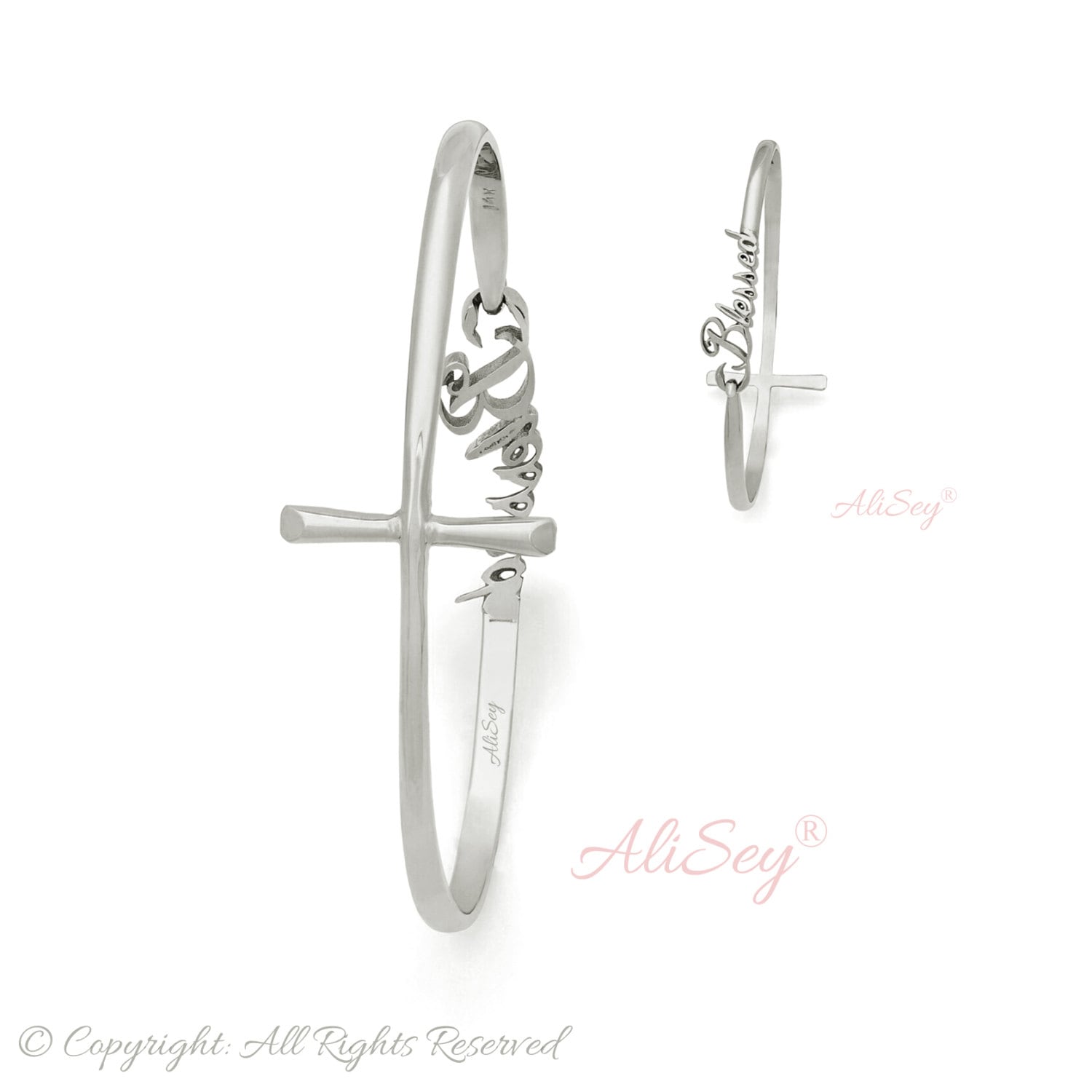 Blessed Cross Reversible Armreif, Einzigartiges Design Aus Der Alisey „Blessed" Kollektion. Modell-Nr. Asb01Wg von AliSeyDesigns