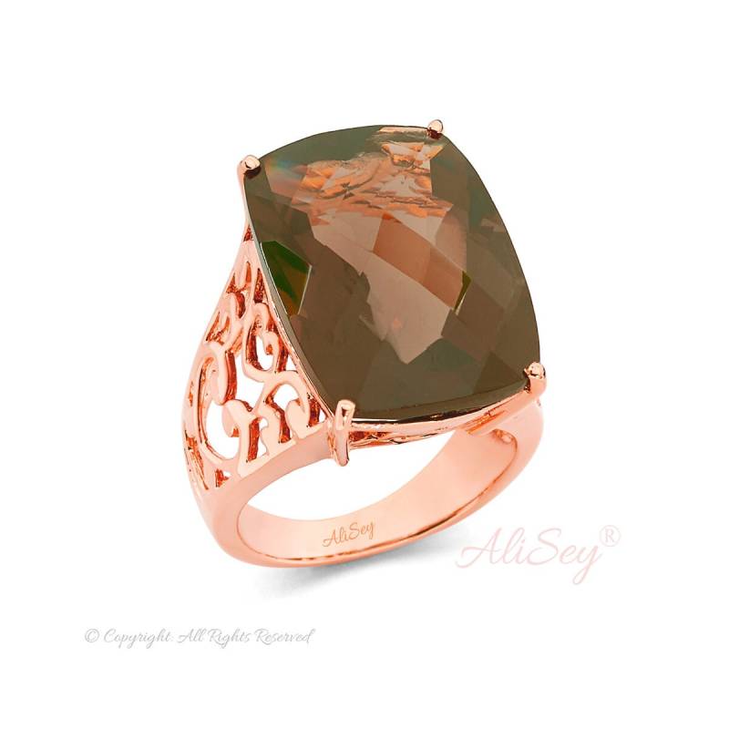 Filigraner Ring Mit Rauchquarz Von Alisey. Style-# Asr05Rgp von AliSeyDesigns