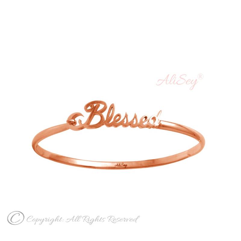 Gesegneter Armreif Von Alisey "Blessed" Collection Style # Asb04Rgp." von AliSeyDesigns