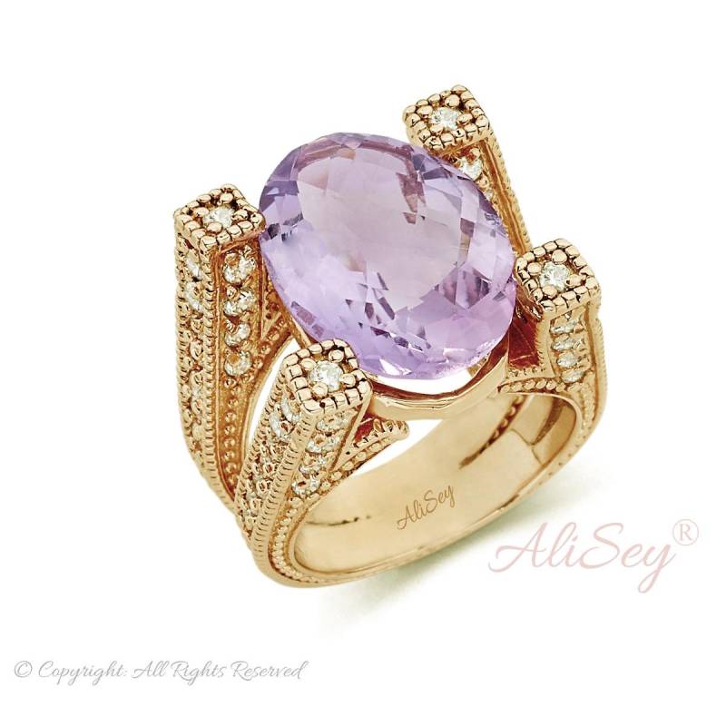 Ovaler Amethyst Ring Von Alisey. Artikel #asr01Gp von AliSeyDesigns