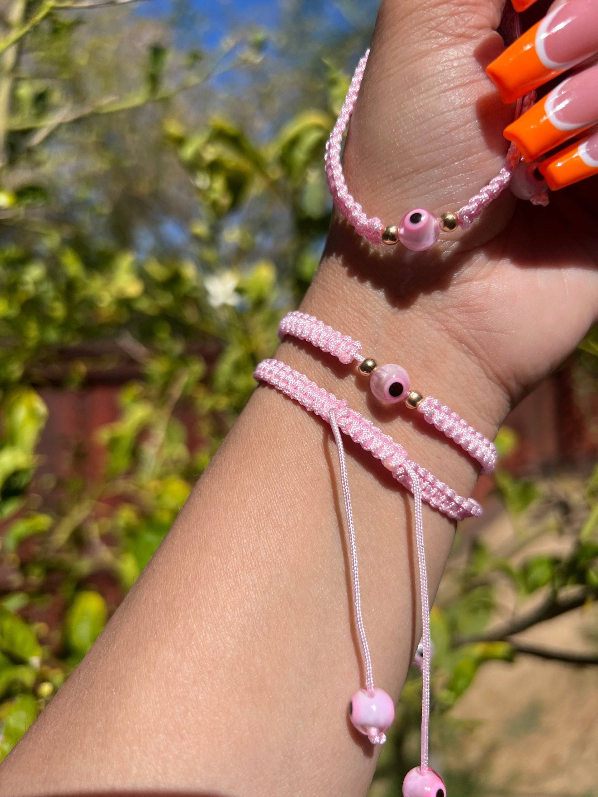 Pink Evil Eye Armband, Armbänder Für Frauen, Schmuck, Geschenk, Einzigartige Geschenke, Beste Freundin Geschenk Sie, Freundschaftsarmband von AliValCompany