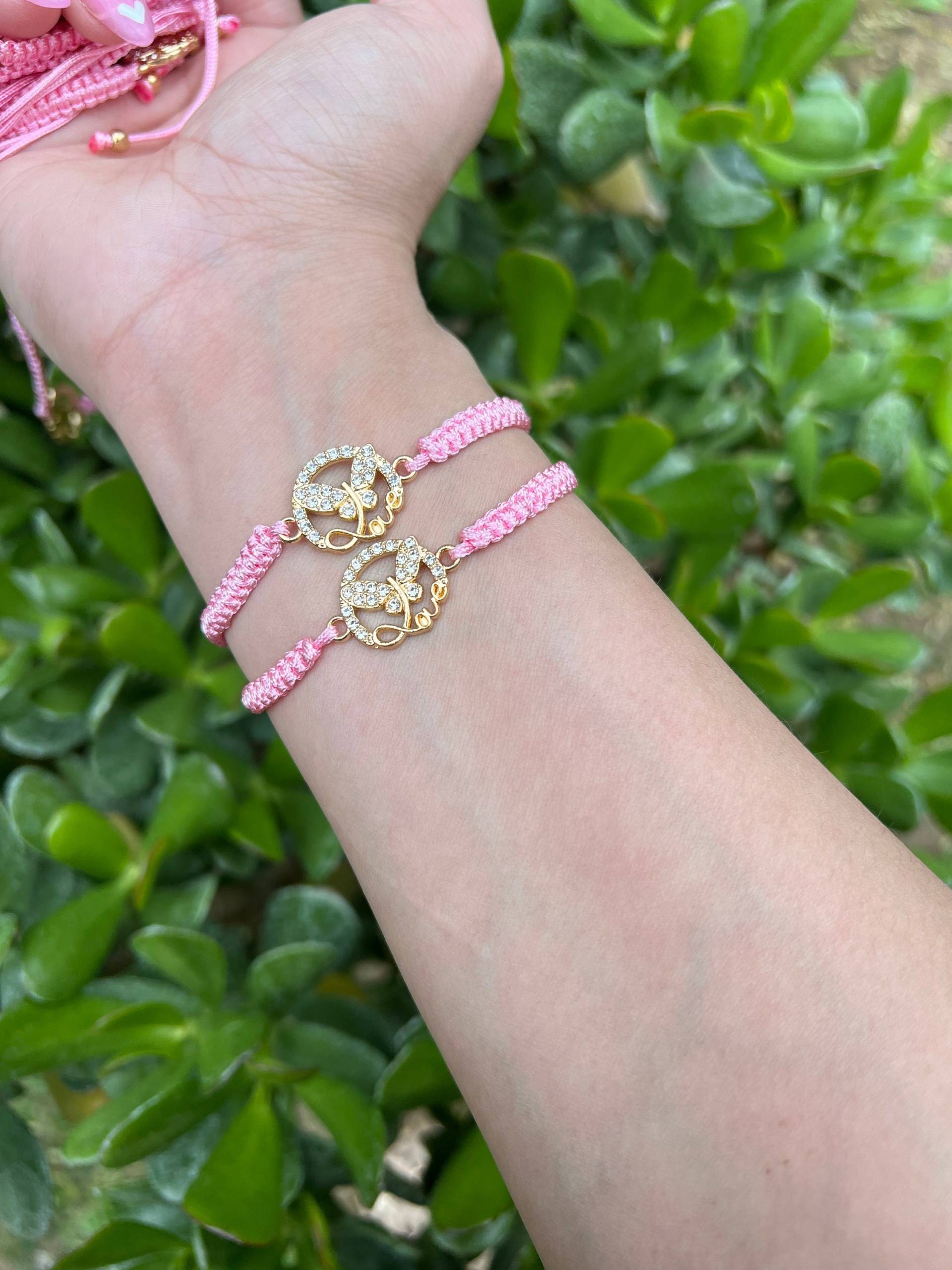 Rosa Gold Schmetterling Armband, Armbänder Für Frauen, Schmuck, Geschenk, Einzigartige Geschenke, Beste Freundin Geschenk Sie, Freundschaftsarmband von AliValCompany