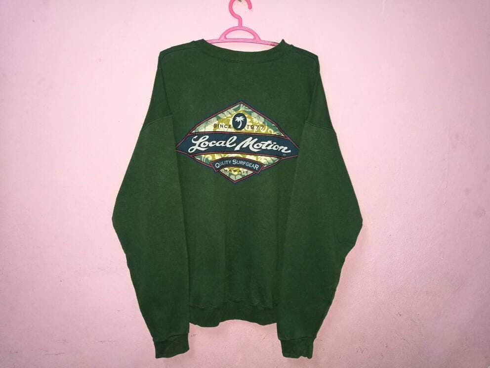 Selten Vintage 90Er Jahre Lokale Bewegung Hawaii Pullover Sweatshirt von AliaShopVintage