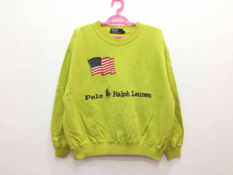 Selten Vintage Polo Ralph Lauren Small Pony Pullover Jumper Spellout Sweatshirt von AliaShopVintage