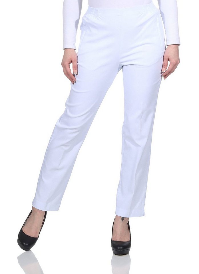 Alica Collection Schlupfhose Classic Freizeithose Damen Basics Businesshose mit Stretch (1-tlg) Casual, Basics, Elastischer Gummibund seitlich und hinten von Alica Collection