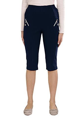Alica Kurze Dreiviertel Sommer Schlupfhose mit Gummizug, Stretch, Senioren Hose, Kurzgröße, gerader Schnitt, Hosentaschen Alica Kurze Dreiviertel Sommer Schlupfhose mit Gummizug, Stretch, Senioren Hose, Kurzgröße, gerader Schnitt, Hosentaschen von Alica