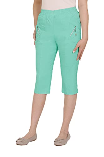 Alica Kurze Dreiviertel Sommer Schlupfhose mit Gummizug, Stretch, Senioren Hose, Kurzgröße, gerader Schnitt, Hosentaschen von Alica