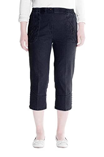 Alica Kurze Sommer Jeans 7/8 Länge, Stretch, Gummizug, Knopfverzierungen, Senioren Denim Schlupfhose von Alica