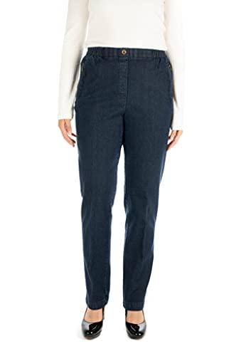 Alica Schicke Damen Jeans mit Gummibund, Stretch und geradem Schnitt, Schicke Schlupfhose mit Verzierungen von Alica