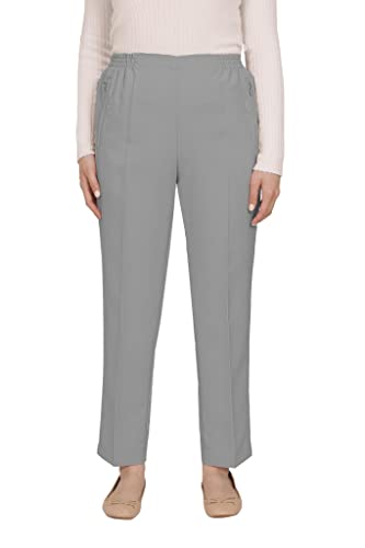 Alica Sommer Schlupfhose mit schicker Stickerei, Gummizug, gerader Schnitt, Hosentaschen mit Reißverschluss, klassich einfarbig, unifarben Alica Sommer Schlupfhose mit schicker Stickerei, Gummizug, gerader Schnitt, Hosentaschen mit Reißverschluss, klassich einfarbig, unifarben von Alica