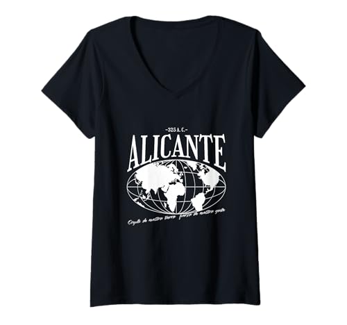 Damen Alicante Heimat Stolz T-Shirt mit V-Ausschnitt Damen Alicante Heimat Stolz T-Shirt mit V-Ausschnitt von Alicantiner Spruch Liebe Geschenkidee