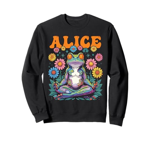 Alice Skurriles Frosch-Design für Mädchen Name Alice Sweatshirt von Alice Designs for Girls Name Alice