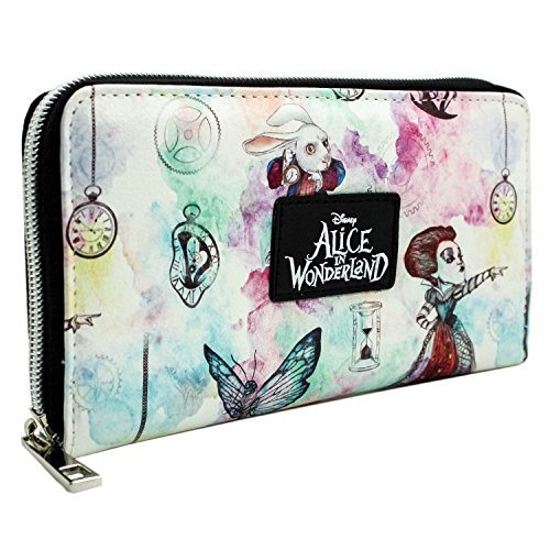 Alice In Wonderland Through The Looking Glass Portemonnaie Clutch Münzfach & Kartenhalter, Weiß von Alice In Wonderland