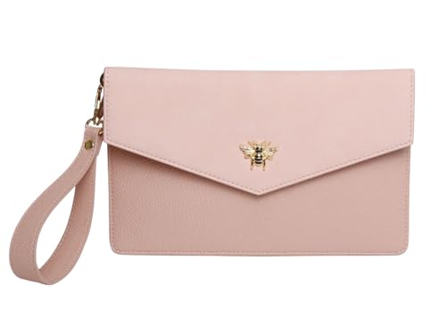 Alice Wheeler Clutch aus Kunstleder mit Biene und abnehmbarer Handschlaufe, rose, One Size Alice Wheeler Clutch aus Kunstleder mit Biene und abnehmbarer Handschlaufe, rose, One Size von Alice Wheeler