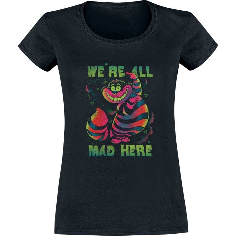 Alice im Wunderland Chesire Rainbow T-Shirt schwarz in M von Alice im Wunderland