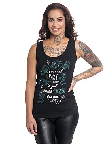 Alice im Wunderland - Damen Premium Tank Top - Crazy Chesire Cat (Grau) (S-L) (L) von Alice im Wunderland