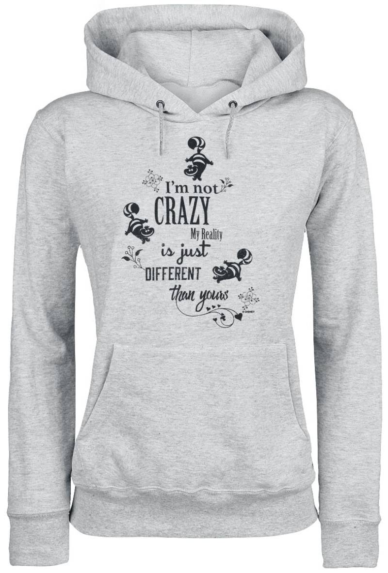 Alice im Wunderland - Disney Kapuzenpullover - Grinsekatze - I'm Not Crazy - XS bis XXL - für Damen - Größe XXL - grau meliert  - Lizenzierter von Alice im Wunderland