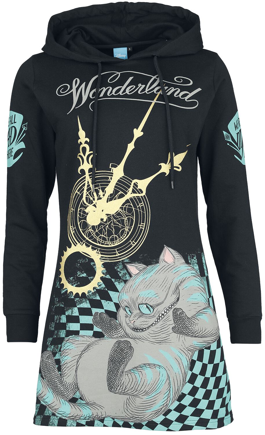 Alice im Wunderland - Disney Kleid knielang - Mad Cat - S - für Damen - Größe S - schwarz  - EMP exklusives Merchandise! von Alice im Wunderland