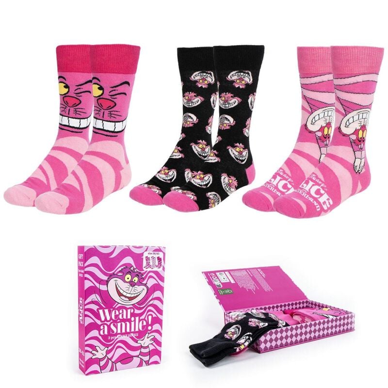 Alice im Wunderland - Disney Socken - Cheshire Cat - one size - Größe one size - multicolor  - Lizenzierter Fanartikel von Alice im Wunderland