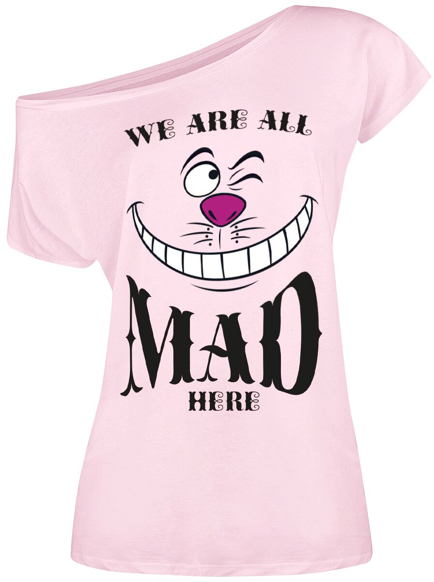 Alice im Wunderland - Disney T-Shirt - Mad - S bis XL - für Damen - Größe S - rosa  - Lizenzierter Fanartikel von Alice im Wunderland