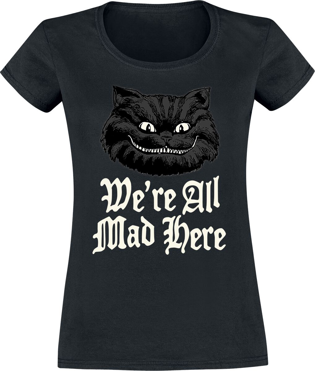 Alice im Wunderland - Disney T-Shirt - Mad - S bis XXL - für Damen - Größe XL - schwarz  - Lizenzierter Fanartikel von Alice im Wunderland