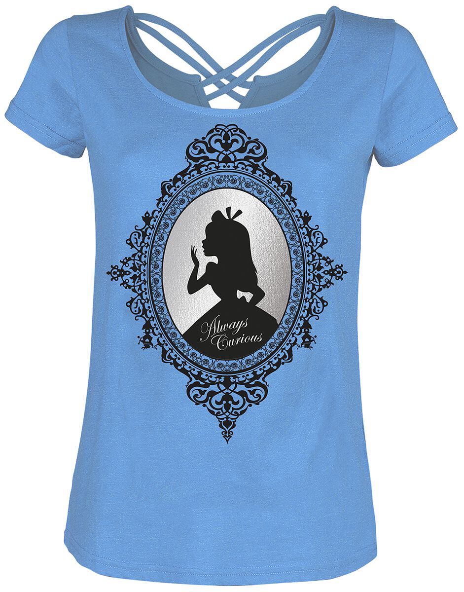 Alice im Wunderland - Disney T-Shirt - Mirror - S bis XXL - für Damen - Größe S - blau  - Lizenzierter Fanartikel von Alice im Wunderland