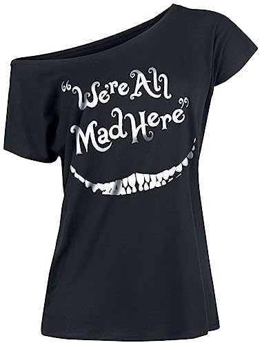 Alice im Wunderland Grinsekatze - We're All Mad Here Frauen T-Shirt schwarz XXL von Alice im Wunderland