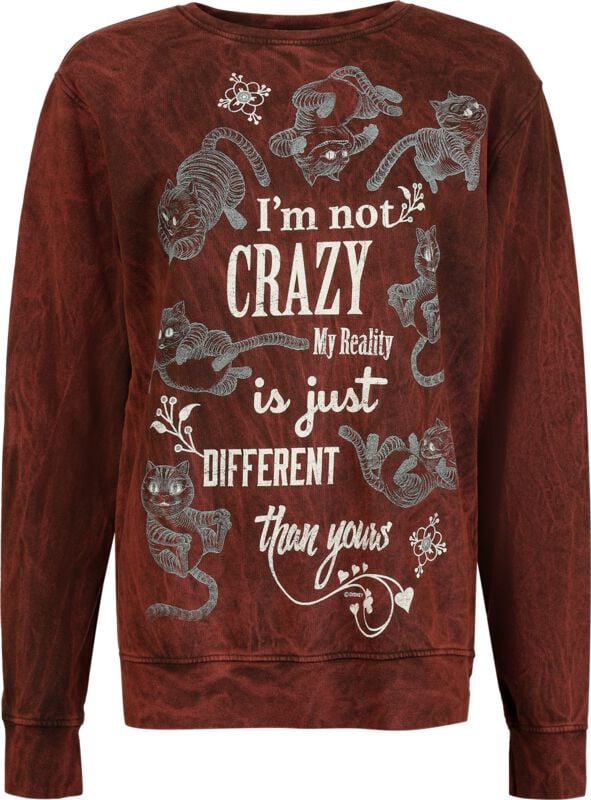 Alice im Wunderland I Am Not Crazy Sweatshirt rot in S von Alice im Wunderland