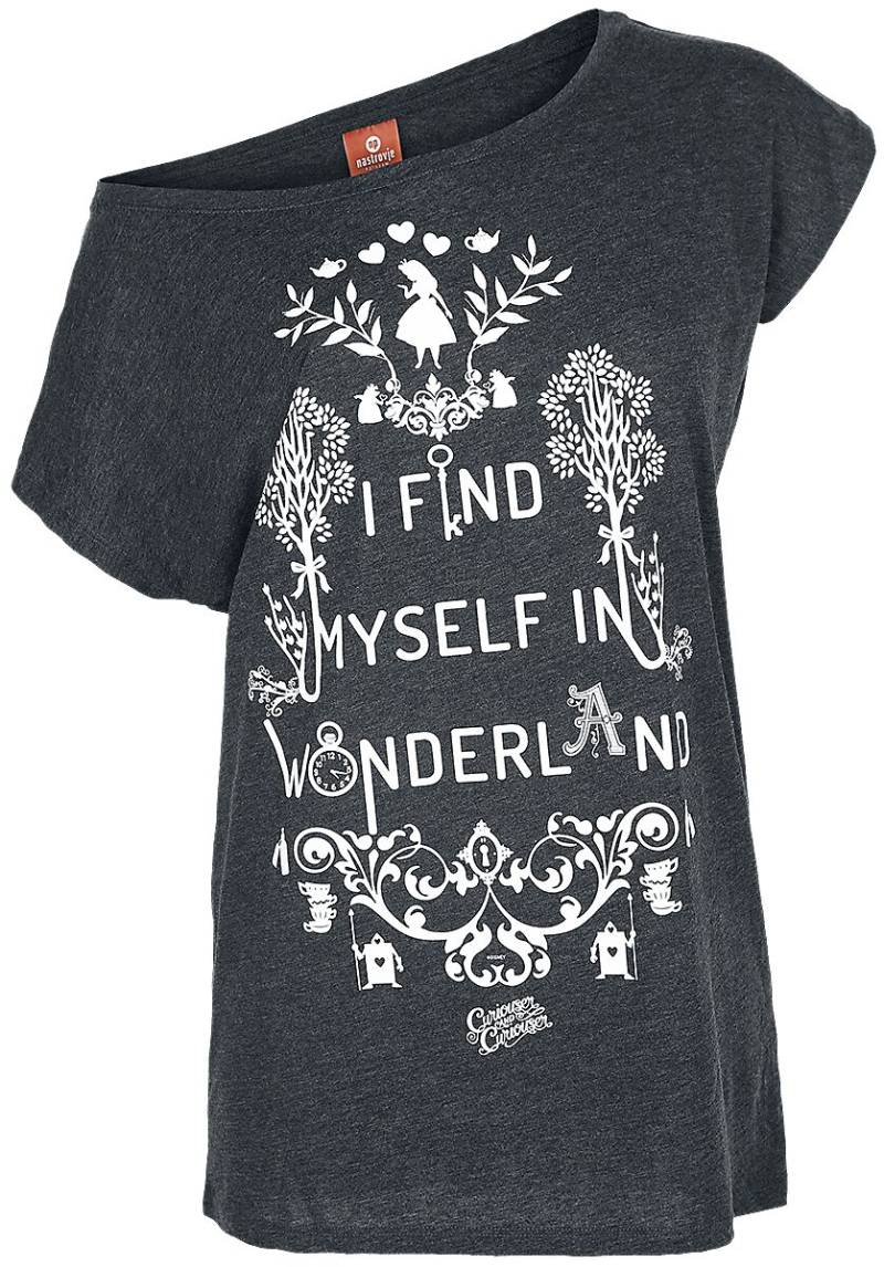 Alice im Wunderland I Find Myself In Wonderland T-Shirt grau meliert in L von Alice im Wunderland