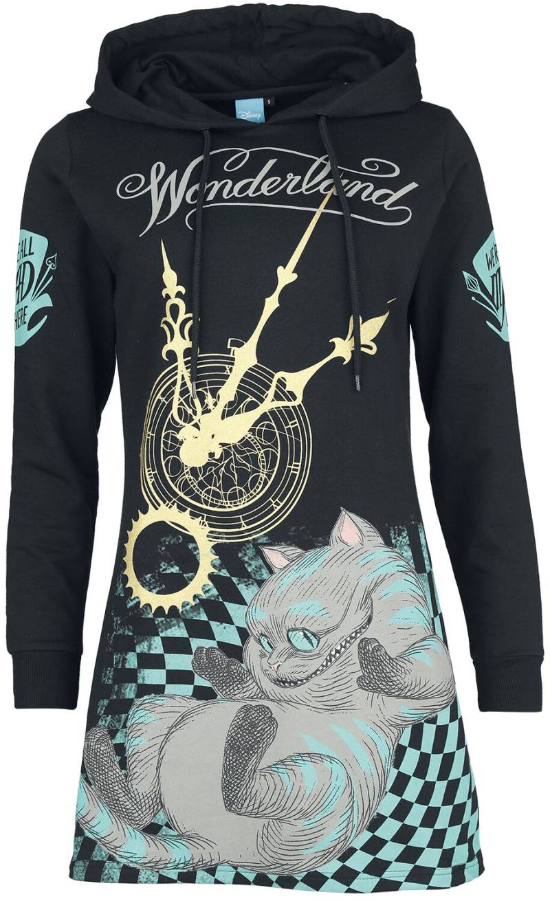 Alice im Wunderland Mad Cat Mittellanges Kleid schwarz in XL von Alice im Wunderland