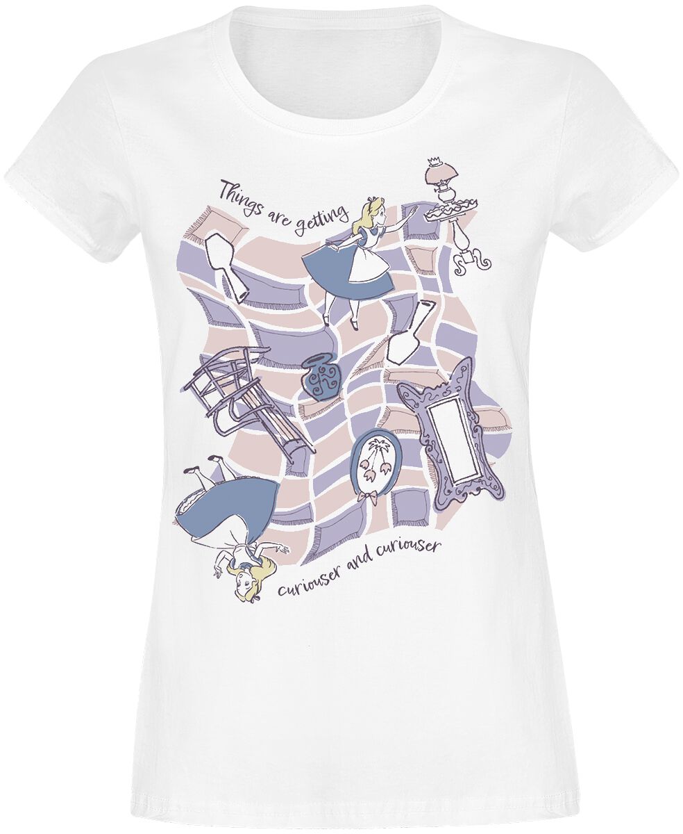 Alice im Wunderland Things Are Getting Curiouser And Curiouser T-Shirt weiß in L von Alice im Wunderland